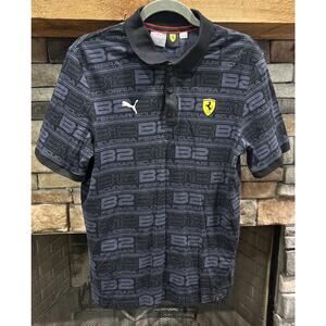 Men’s PUMA Ferrari Scuderia AOP Short Sleeve Polo Shirt Size M *B1